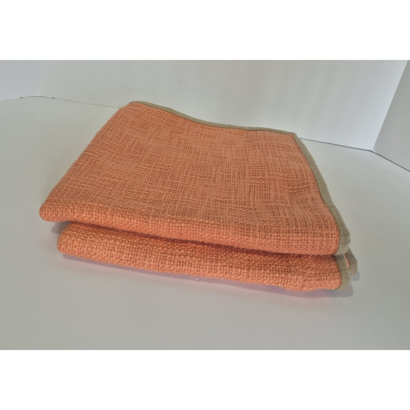 New Pottery Barn Basket Weave Cotton Pillow Cover Shams *In Marmalade* 20X20 - Picture 5 of 8